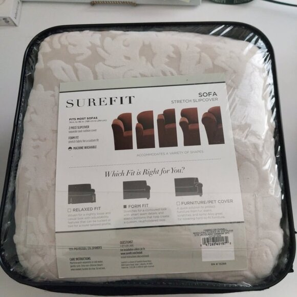 Surefit Sofa Couch Slipcover Stretch Jacquard Damask New in Bag, Never Used - Picture 3 of 8